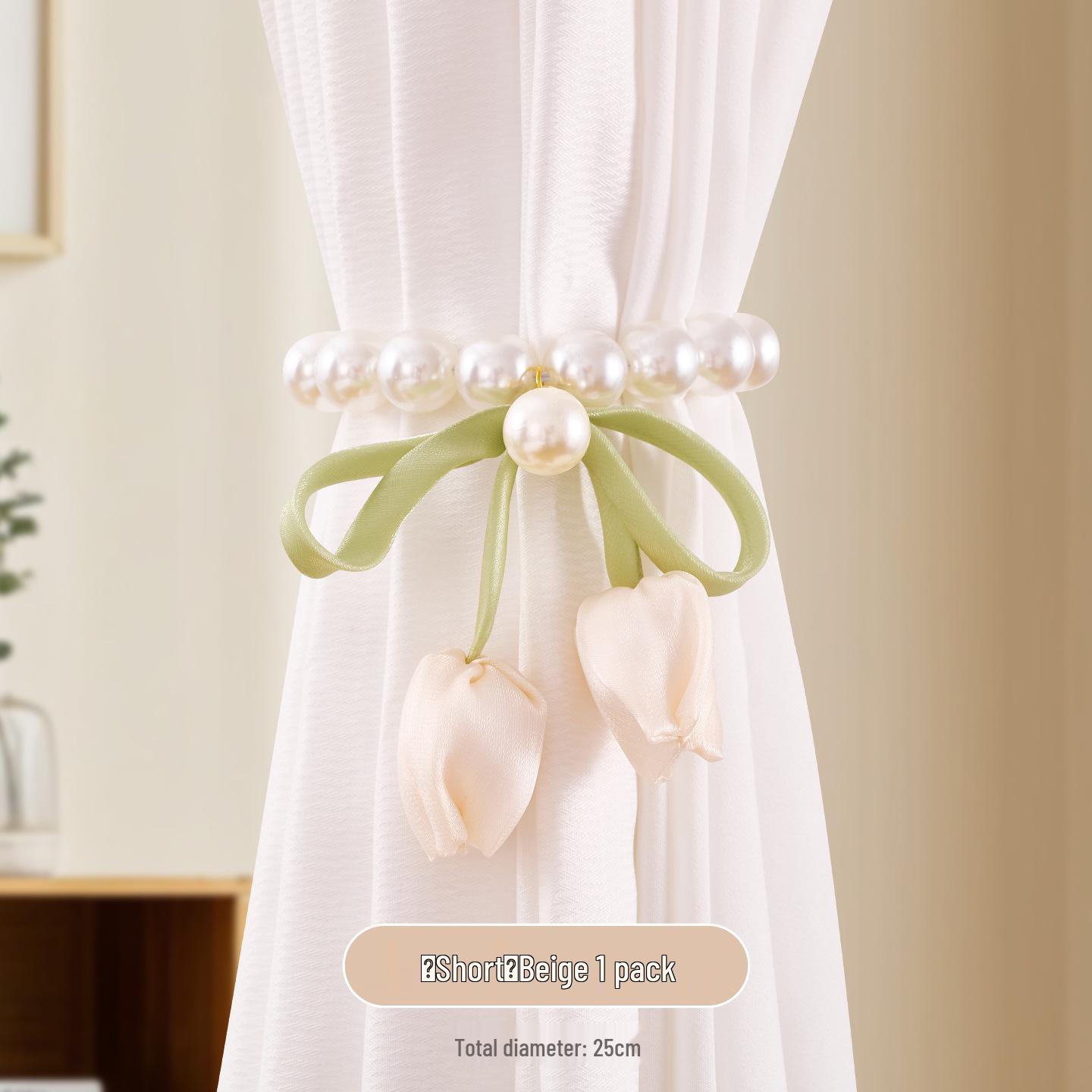 

Pearl Magnetic Tulip Curtain Tie-back Rope Decoration