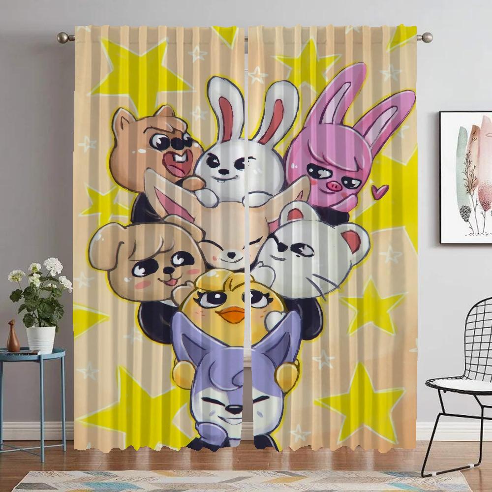 Tulle for Bedroom Dachshund Modern Living Room Curtains 2 Pieces Halloween Decoration Partition Blackout Curtain Shades Kitchen