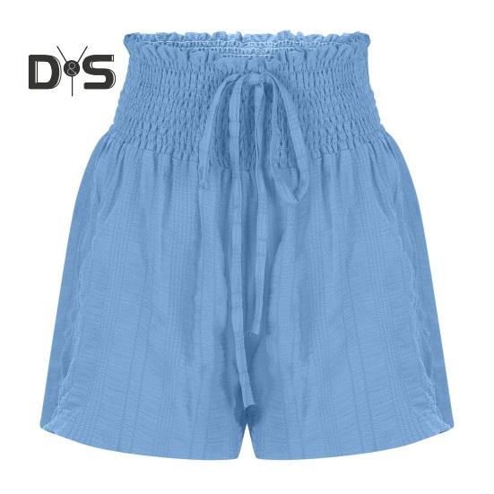 Pantalones cortos holgados de verano para mujer, cintura alta elástica, cordón ajustable, minifalda con volantes, pantalones cortos deportivos plisados y elásticos.
