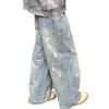 American Retro Old Worn Jeans Washed Loose and Thin Wide-leg Pants Casual Straight Long Pants Oversized Loose Hip Unisex Daily Shopping Street Casual
