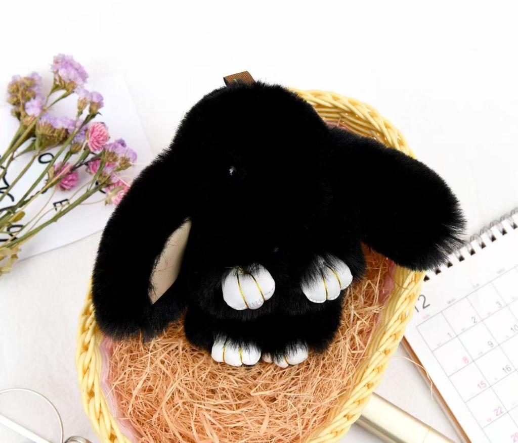 Portachiavi in Peluche Pelliccia Sintetica di Coniglio: Simpatico Ornamento Coniglio per Telefoni Cellulari e Chiavi dell'Auto