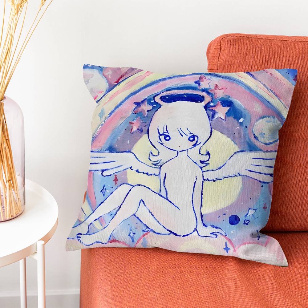 Kkikuo Art Anime Cartoon Pillowcase Pillows for Sofa Cover Decoration Home Decor Items Luxury Pillow Covers Cushion Cushions