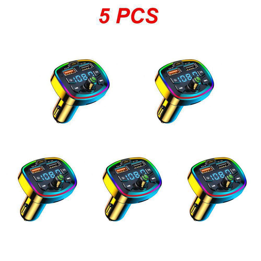 1/3/5PCS Fm Transmitter Hands-free Fast Charging Pd 18w Type-c Lossless Music Car Accessories 3.1a Colorful Ambient Light