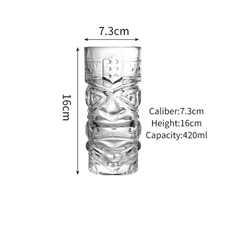 Tiki Glass Cups Tiki Mugs Cocktail Glasses Cup Creative Hawaiian Cocktail Cups Funny Cup Beer Beverage Glass Bar Accessories
