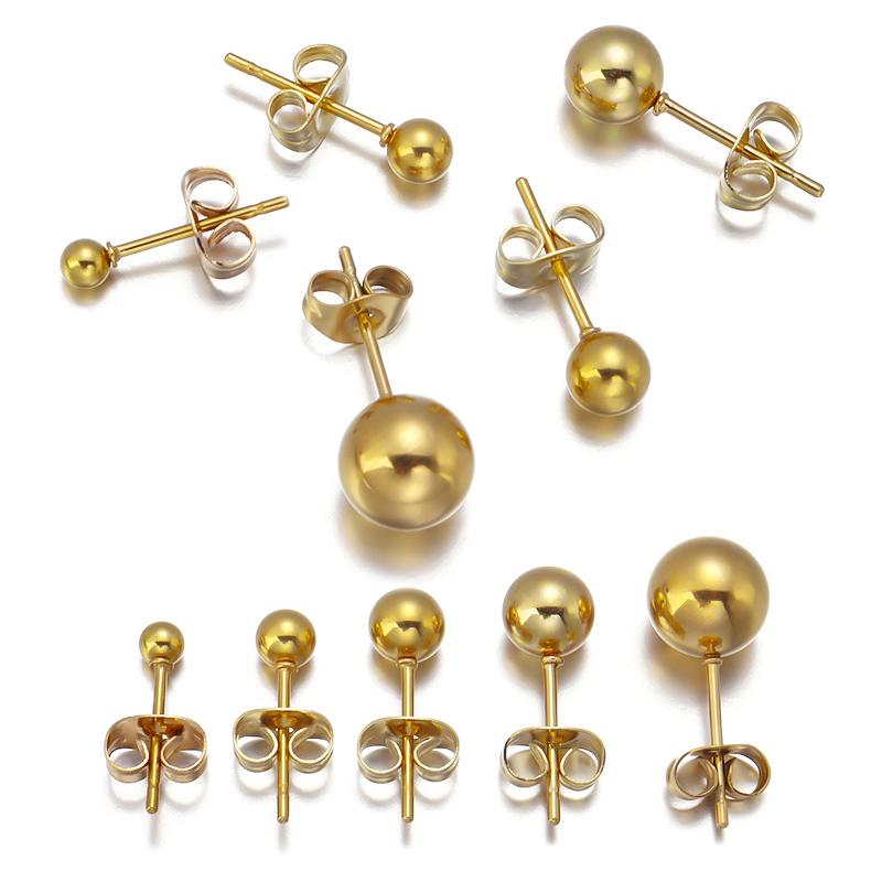 10set/lot Stainless Steel Round Ball Earrings Set Stud Post Spherical Ear Studs 2/3//5/6/7/8mm Earring Jewelry for Women Gifts