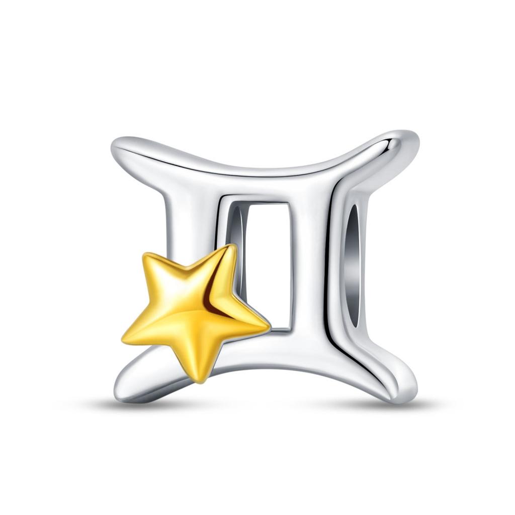 Twelve Constellations Charm Pendant Beads Diy Jewelry Bracelets Necklace Accessories Copper Beads