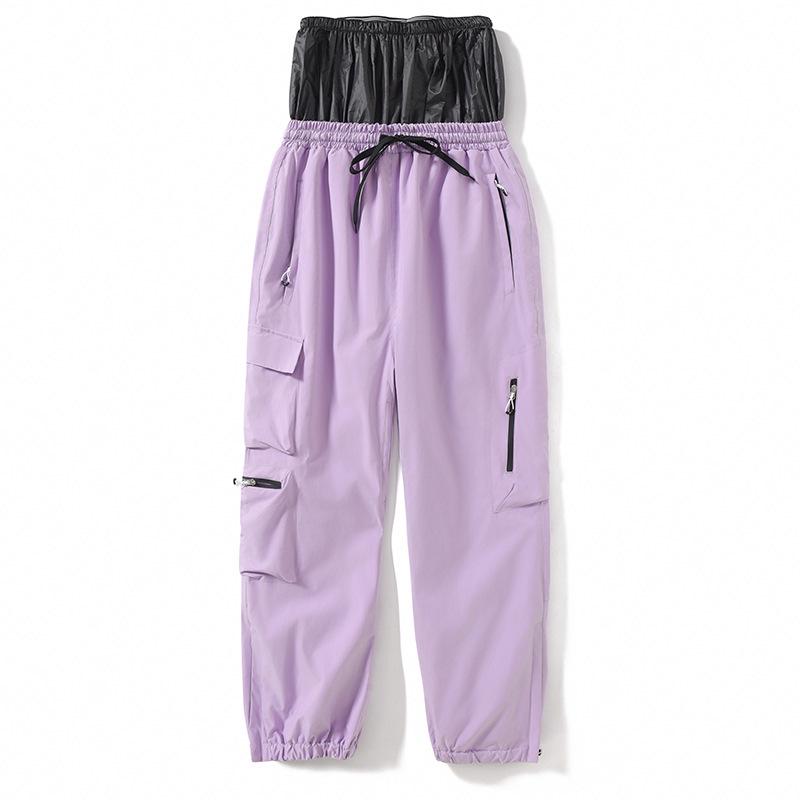 Unisex Ski Pants 2024-25: Windproof, Waterproof, Insulated for Outdoor Snowboarding Medium фиолетовый