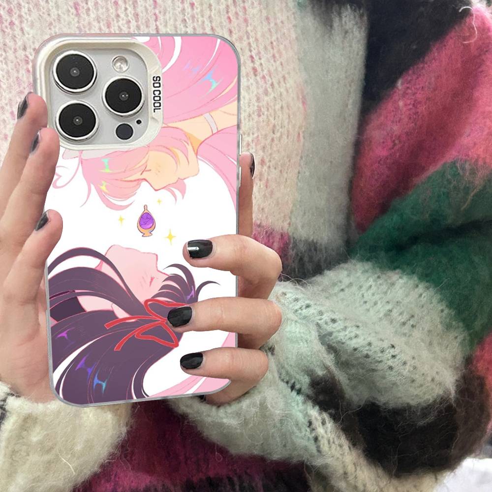 Beliebte Anime-Mädchen mattierte Handyhülle Für iPhone 17 16 15 14 Plus 13 12 11 Pro Max X Xs XR Silber Hartschalen-Cover