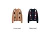 Women's 100% Cashmere Geometric Diamond Knit Color Block Cardigan Sweater