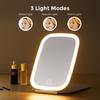 Travel Makeup Mirror Rechargeable Portable Mirror with Lights 3 Color Lighting 7.5 inch Ultra Thin and Lightweight LED Folding
