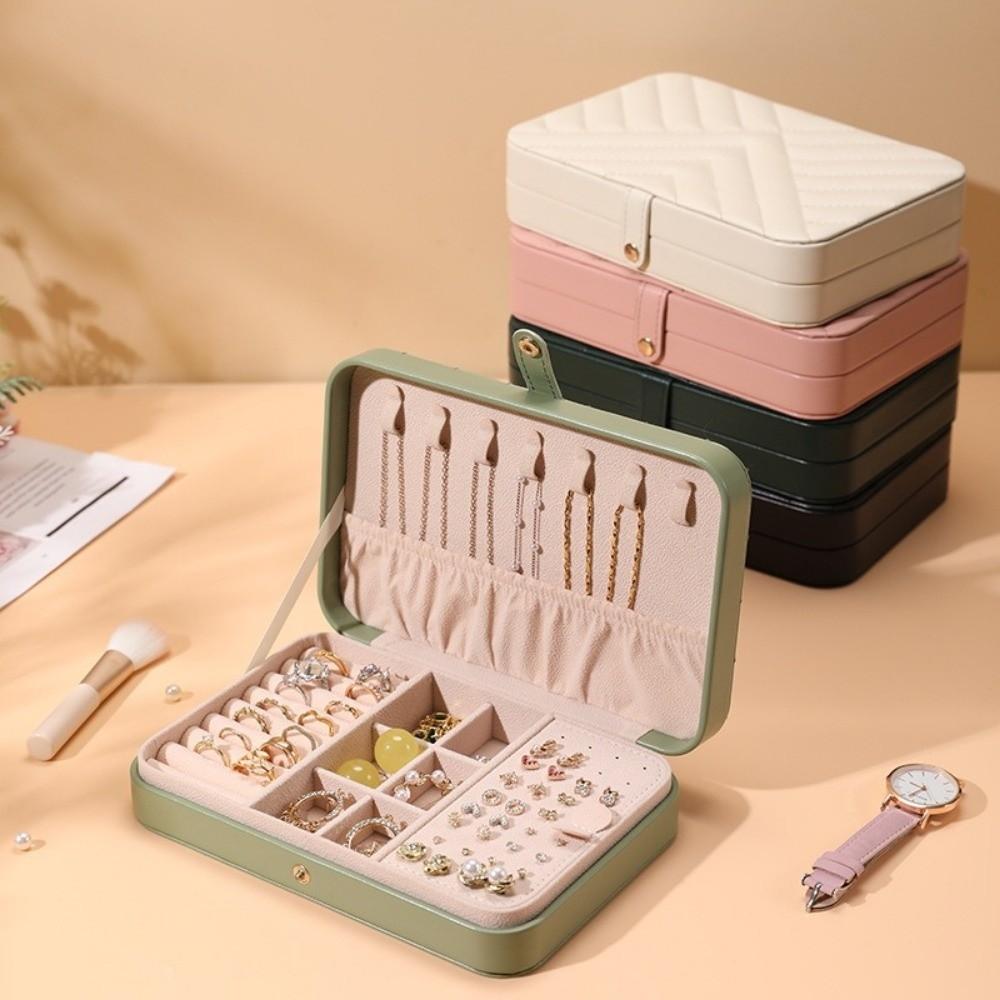 PU Jewelry Storage Box Large Capacity Necklace Storage Case Jewelry  Display Case  Women Gift