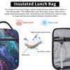 Blue Purple Gilded Luxury Gold Marble Insulated Lunch Bag for Women Cooler Thermal Food Box Tote Portable Lunch Boxes Container