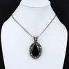 Black Onyx Gemstone Pure Copper Wire Wrapped Handmade Jewelry Pendant For Gift