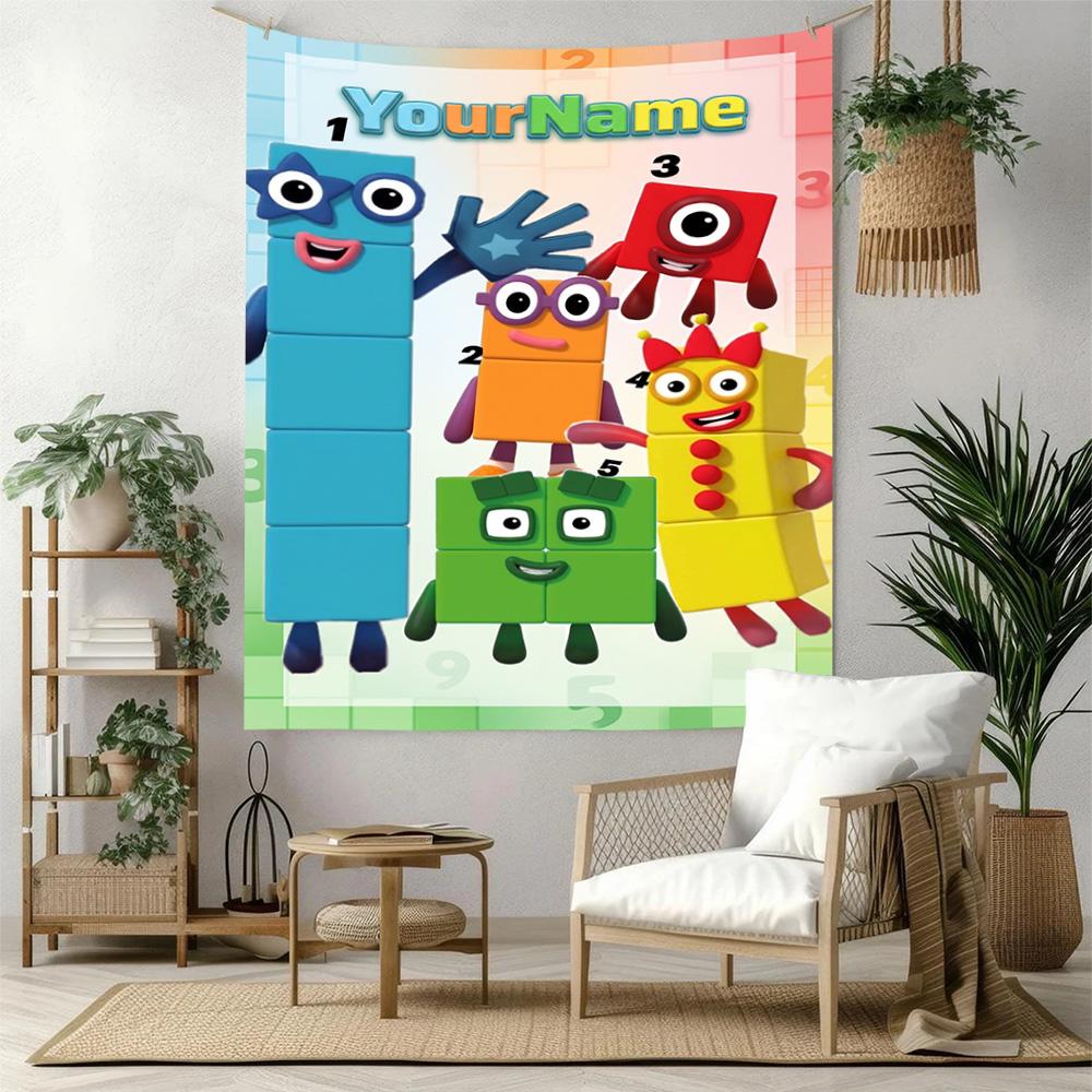 Numberblocks Benutzerdefinierter Name Wanddekoration Wandteppich Kunst Für Haustiergedenken Geburtstag Hochzeitsparty Kulisse Familiengeschenk