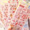 New Authentic 3D Crystal Solid Strawberry Rabbit Embossed Cartoon Stickers For Kids Students Reward Phone Case Decorative Decals