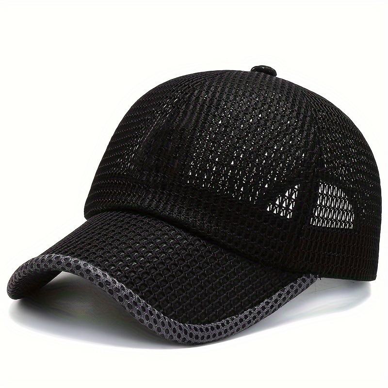 Casquette de baseball respirante en maille de couleur unie pour homme Chapeau de protection solaire Casquette de sport pour femme Casquette de camping