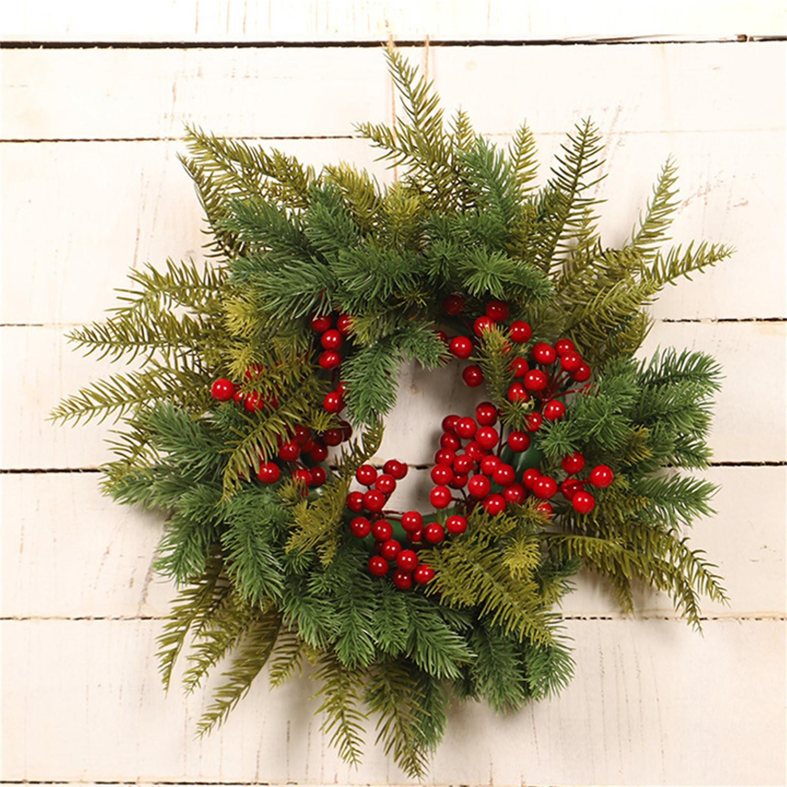 

Рождественские венки для входной двери, рождественские украшения, уличный рождественский венок One Size