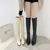 Fashion Knee-high Square-toe Booties Women's Outerwear Autumn Winter Fashion Casual Motorcycle Boots High Heel Zipper Back Design