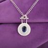 London Blue Topaz Stone Friend Gift Engagement Handmade Pendant Sterling Silver PP-57-1