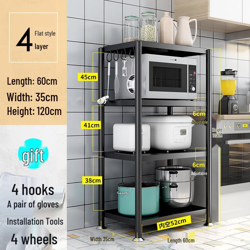 Freestanding Multi-Layer Kitchen Storage Rack for Microwave and Pots