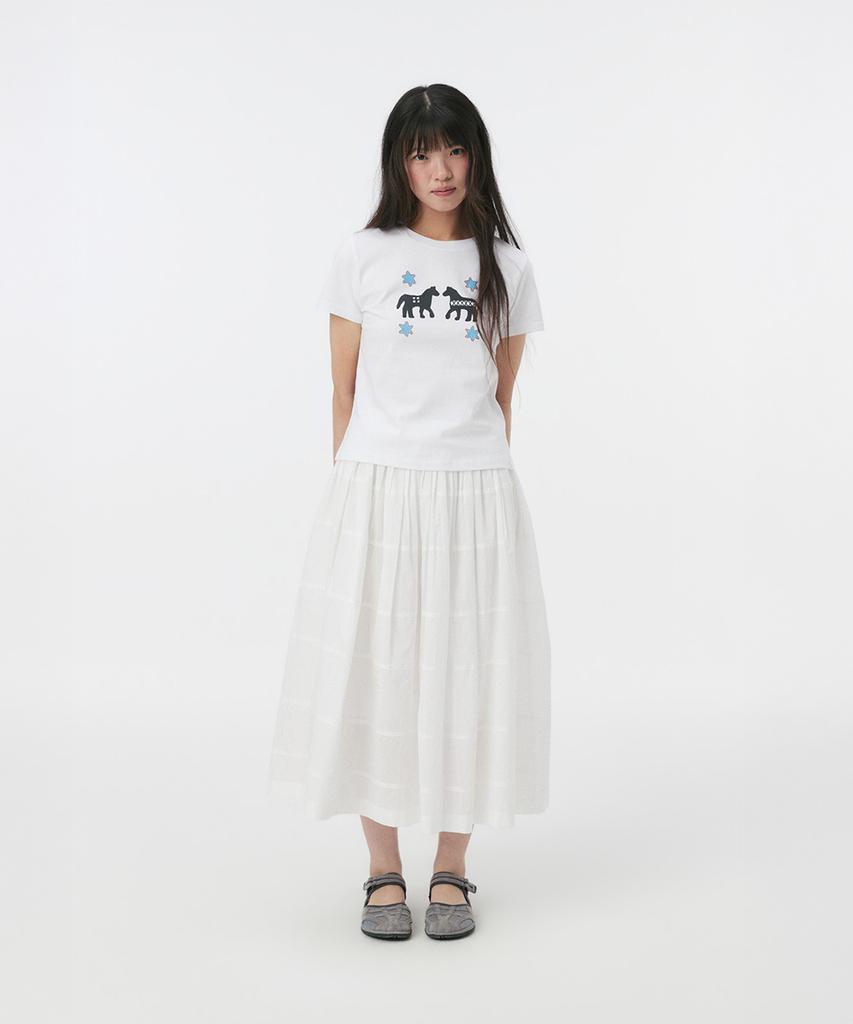 Ohesio Twin Pony Crop T-Shirt, White