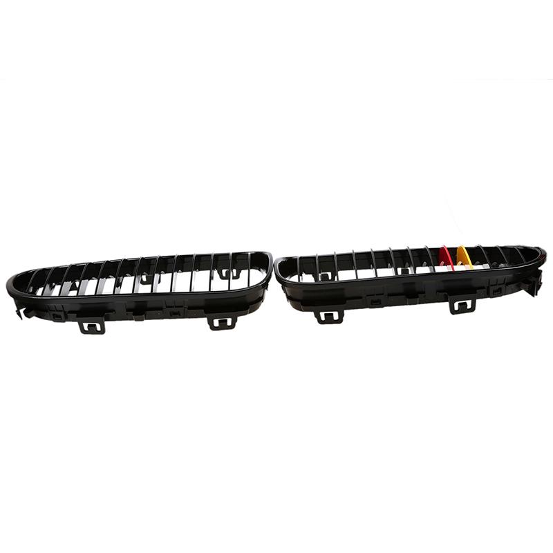 Front Bumper Hood Grills Glossy Black Single Slat Racing Grill Car Accessory For BMW 3-Series E92 E93 Coupe Cabrio 2010-2013 Facelift