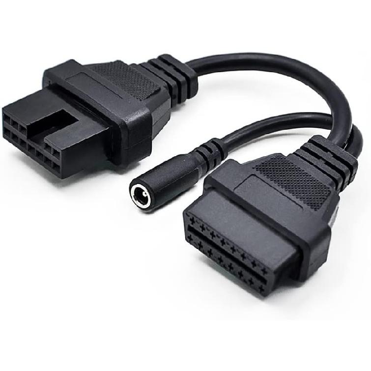 OBD Diagnostic for Mitsubishi 12pin to OBD2 16pin Connector Adapter OBD1 OBD2 Connect Cable with Power Adapter