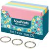 Accuprints 200 Coloured Index Flash Cards Tray - 5 Colours - 3X5 Inch - 200 Cards - Free Binder Rings - 200 Gsm Thick (U