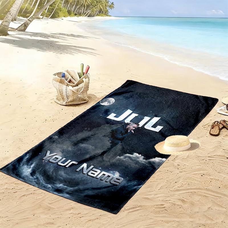 Name Custom Jul album Poster Print Beach Towel, Large Soft Quick Dry Towel for Beach Camping Swimming