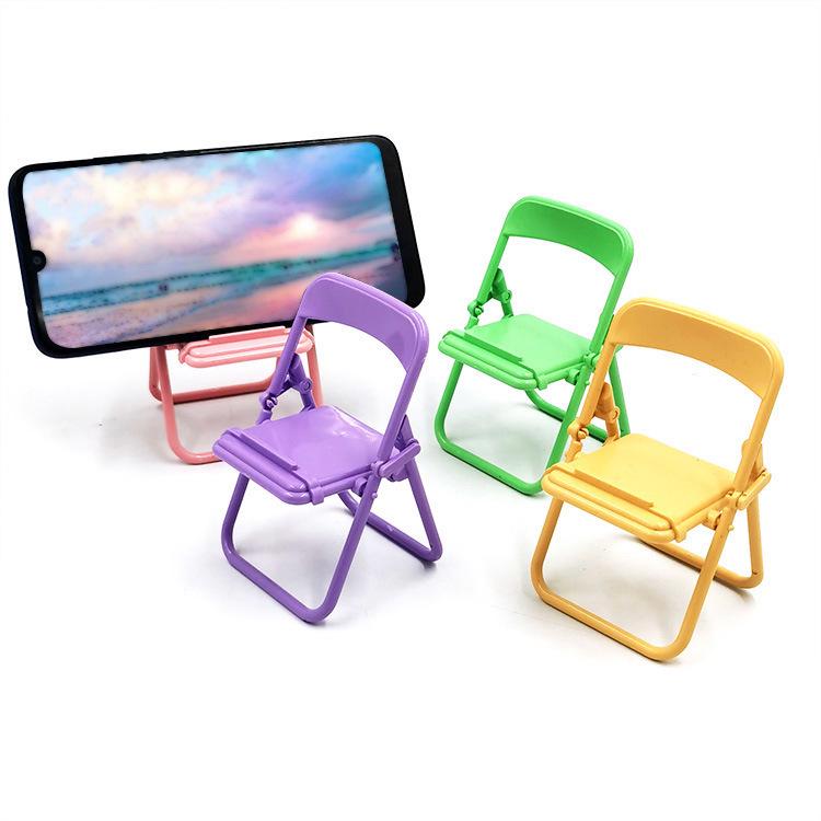 

Cute Foldable Chair Phone Holder for Desktop & Streaming Transparent Bag