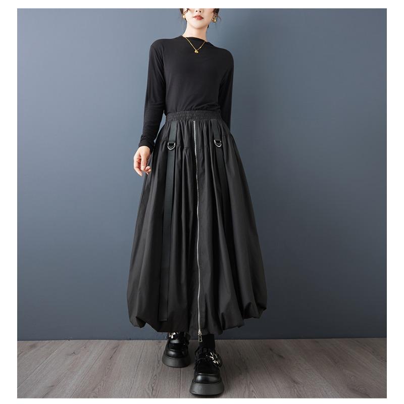 DIMANAF 2025 Plus Size Autumn Winter Women Long Skirts Elastic Waist Trousers Oversize Fashion Lady Clothing