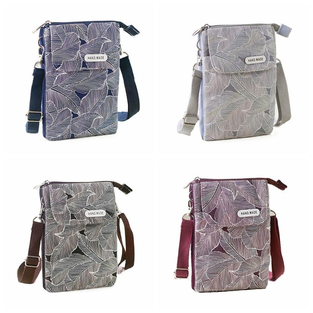 Leaves Mobile Phone Bag Pastoral Women's Messenger Bag Fashionable Phone Crossbody Bag  Lady