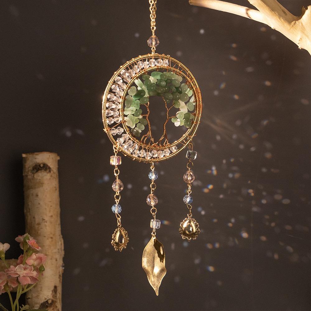 Factory Price Charm Natural Crystal Wind Chime Healing Wind Chime Hanging Ornament Car Decoration Easter Day Gift Sun Catchers