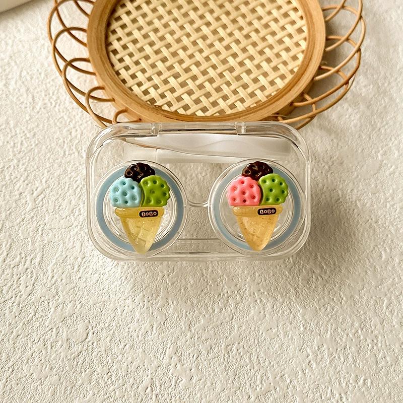 Macaron kolorowe etui na soczewki kontaktowe dziewczyna czarne fioletowe etui na soczewki kontaktowe z silikonową pęsetą mini kieszonkowe pudełko