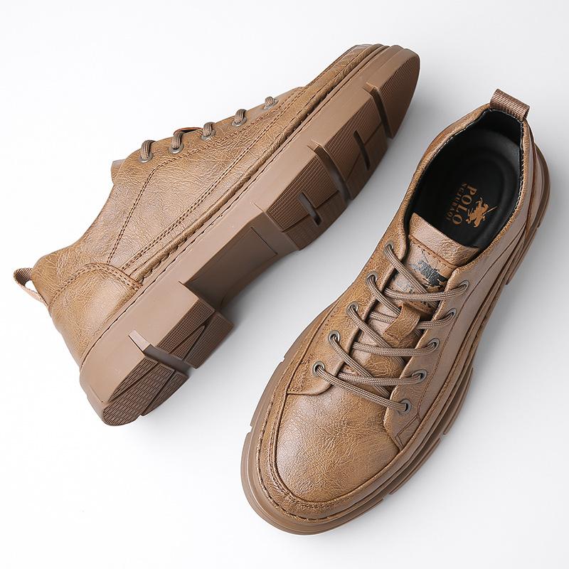 Large size men's tooling shoes trendy casual shoes lace-up soft-soled rubber men's shoes comfortable and non-slip Europe