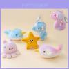 Ocean Animal Starfish Octopus Whale Plush Keychain With Soft Short Pile For Backpack Decor And Gifts