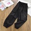 Autumn Fashionable Kids Cargo Joggers Ankle Pants Casual Trousers Light Breathable Summer Outfit