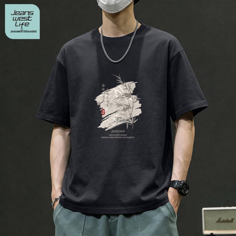 JEANSWEST LIFE Men s 2026 Summer Cotton Short-Sleeve T-Shirt 3XL