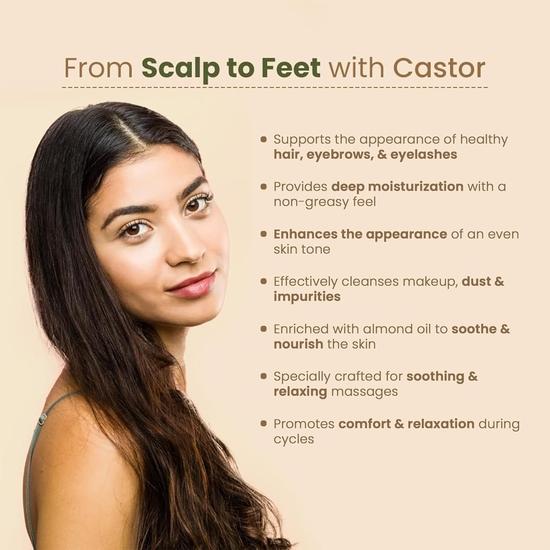 Nat Habit Everyday Cold Pressed 100% Pure Castor (Arandi) Oil for Skin & Hair With Vitamin E, Omega-6 & 9, Mineral Free - (200 Ml)