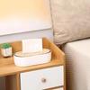 Tissue Box with Bamboo Cover Napkin Holder Home Storage Boxes Dispenser Case Office Organizer for Toilet Bathroom Bedroom Supply