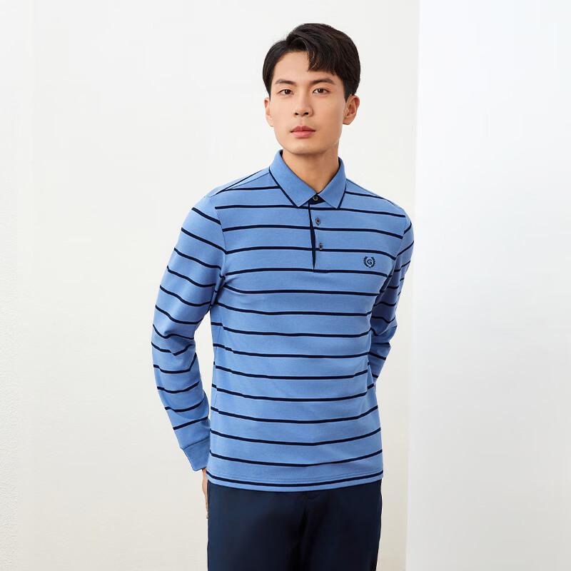 Goldlion Men's Wool Blend Thermal Long Sleeve Polo