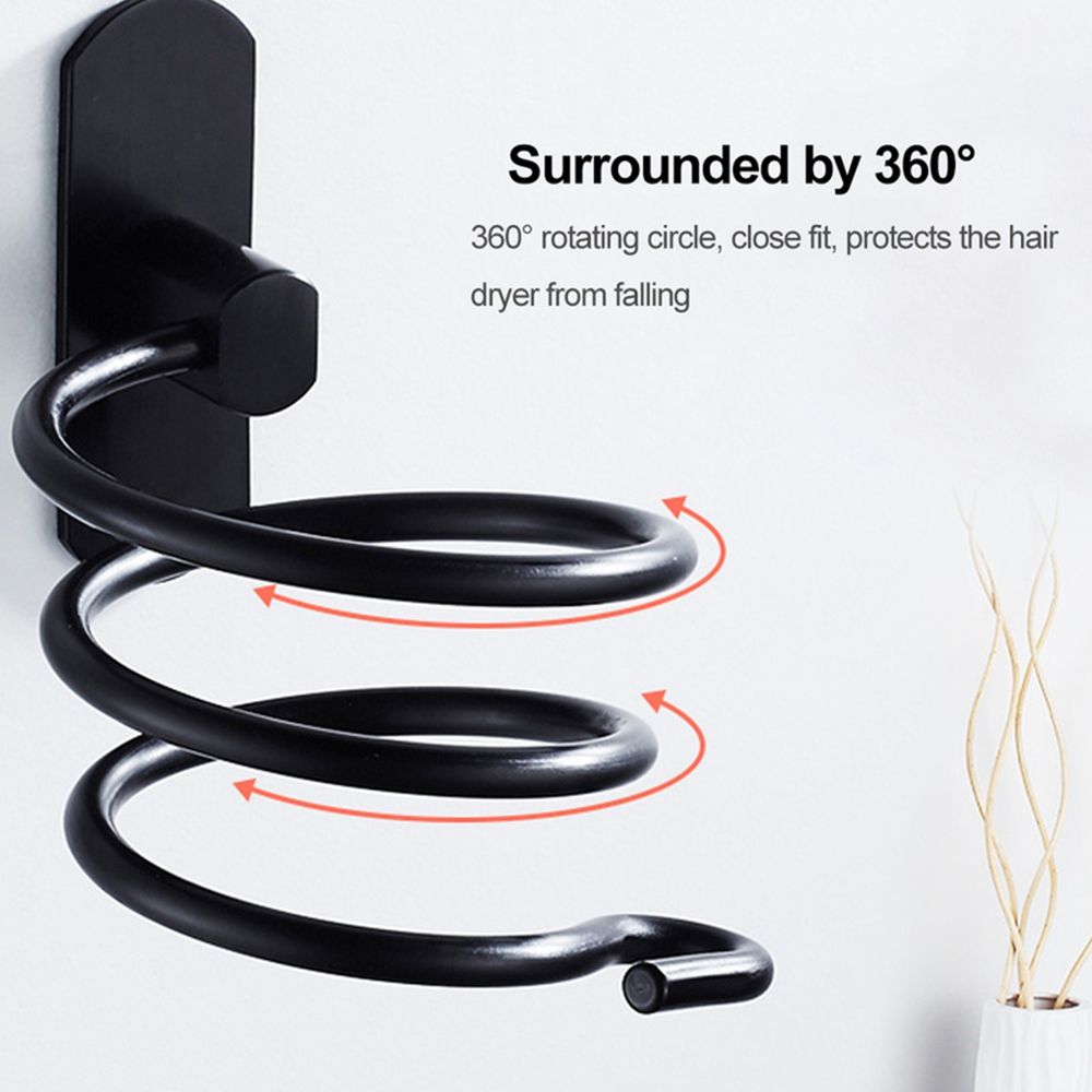 Storage Rack Spiral Stand Hanger Hair Dryer Holder Storage Shelf Hairdryer Rack Bathroom Accessory