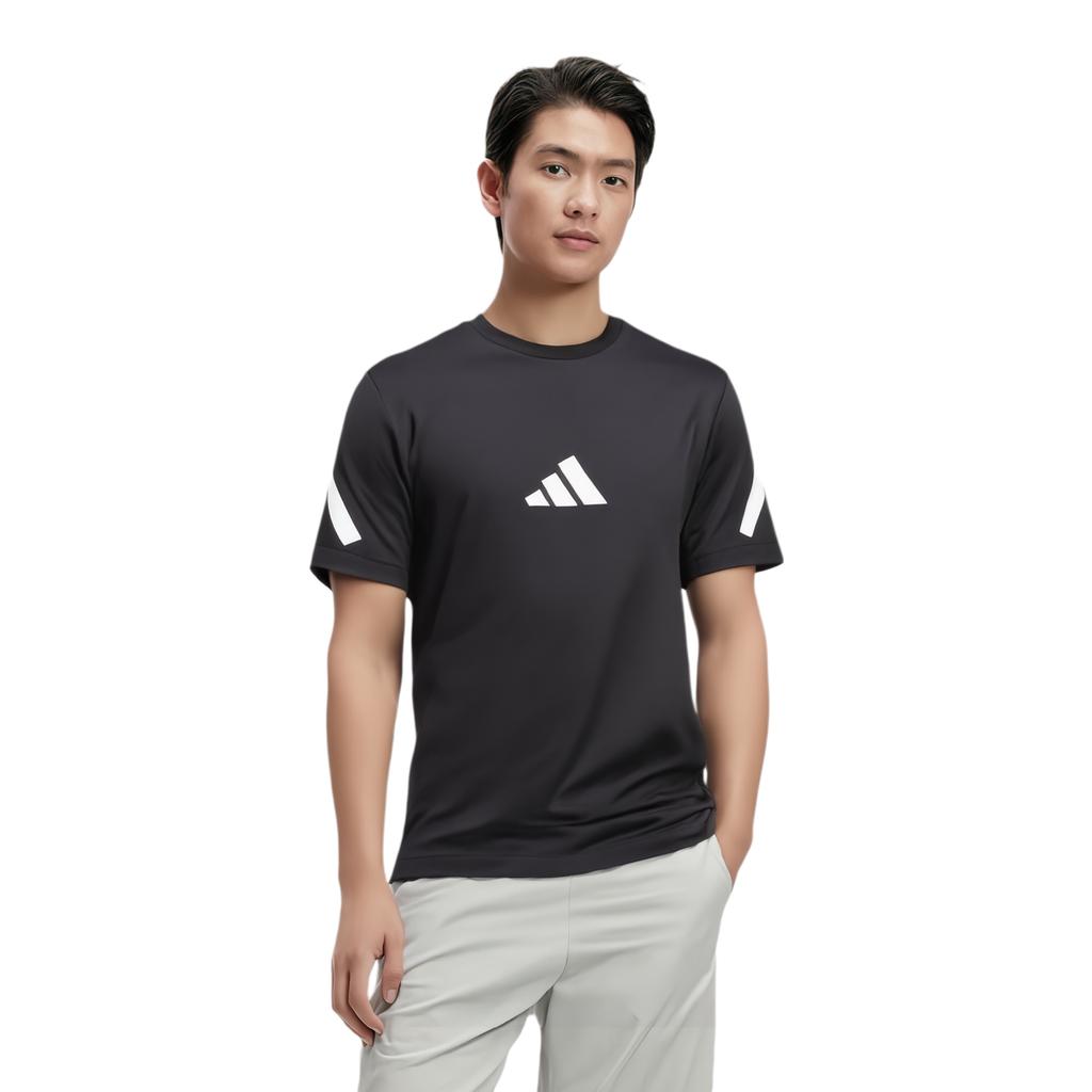 adidas T-shirt a Maniche Corte con Stampa Logo Girocollo Uomo Top Nero JC7920