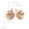 New  Rose Gold With Natural Zircon Dangle Earrings Fashion Glossy Vintage Flower Ethnic Bride Daily Fine Jewelry