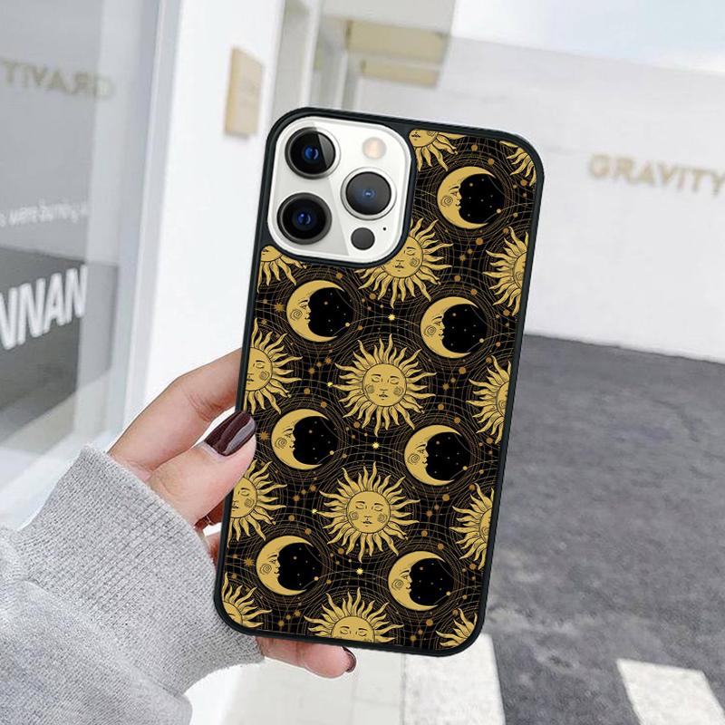 Funny Sun Moon Face Phone Case For iPhone 17 Air 15 16 Cover 11 13 14 Pro Max 12 Plus Max Fundas
