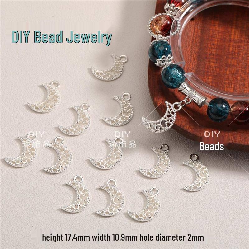 Moon Series Hollow Pendant Charms for DIY Beaded Jewelry