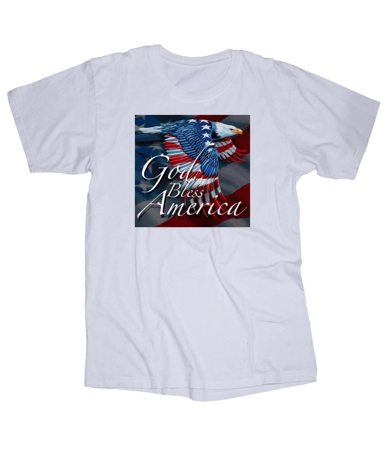 God Bless America Bald Eagle White T-shirt 3XL