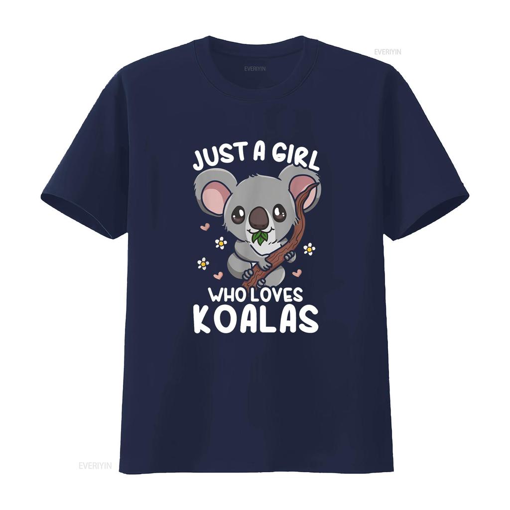 Koala Just a Girl Who Loves Koalas T Shirt vintage Washed streetwear Unisex graphic fashion Casual homme Breathable Comfortable