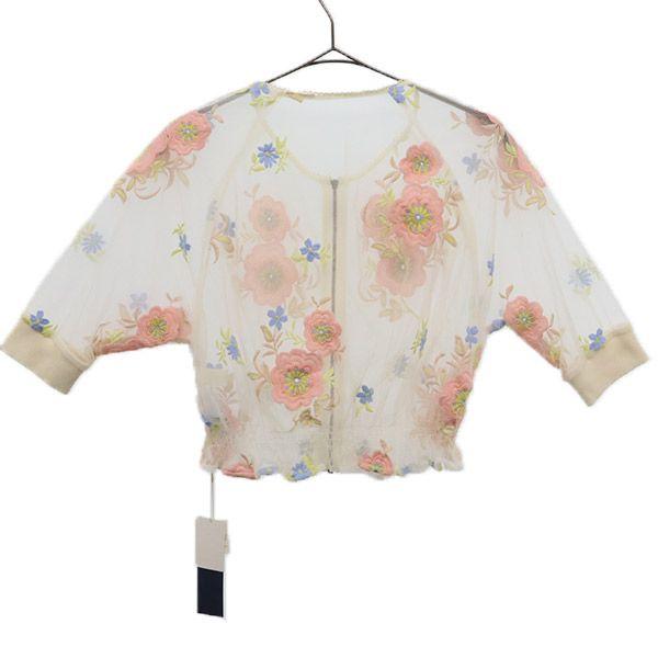 unused Lily Brown LWFJ162030 Floral Short sleeve See through cardigan F Women Used
