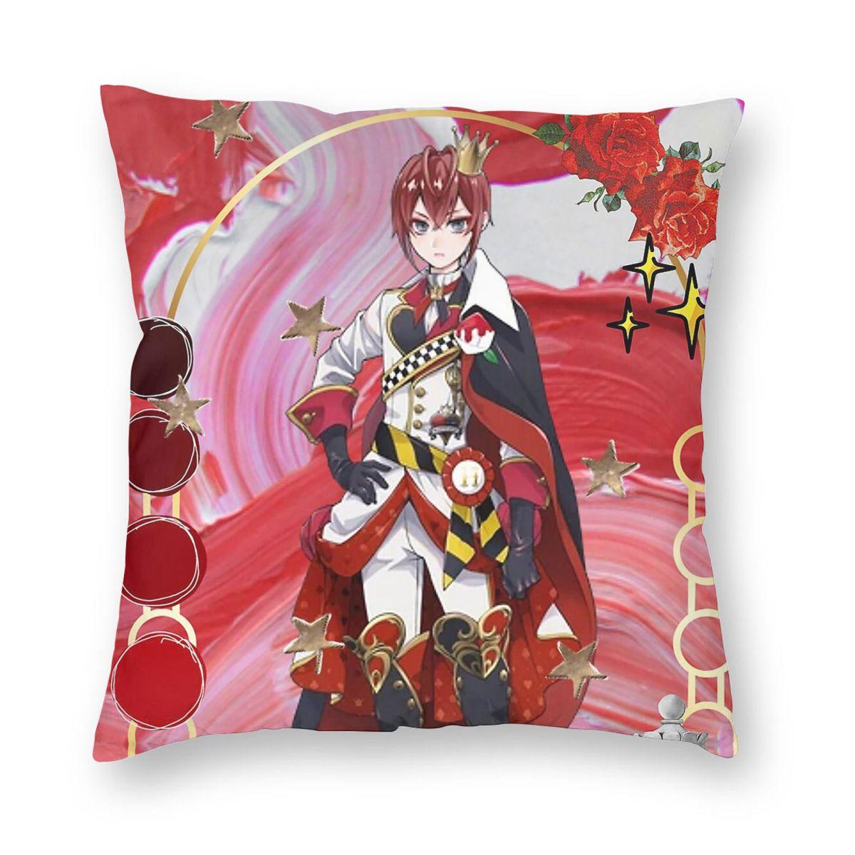 Riddle Roseheart Twisted Wonderland Square Pillowcase Polyester Linen Velvet Printed Zip Decor Throw Pillow Bed Cushion Cover Peach skin 18*18(CM)-1Pcs
